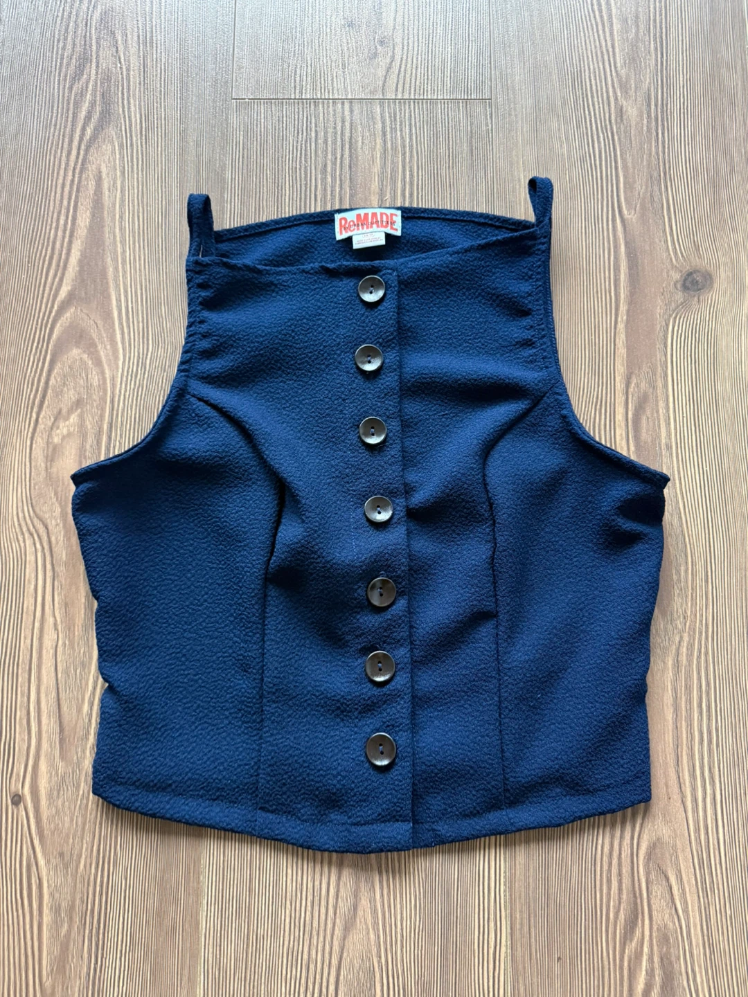 Urban Outfitters Navy Blue Button-Up Top | Size XS - photo 3
