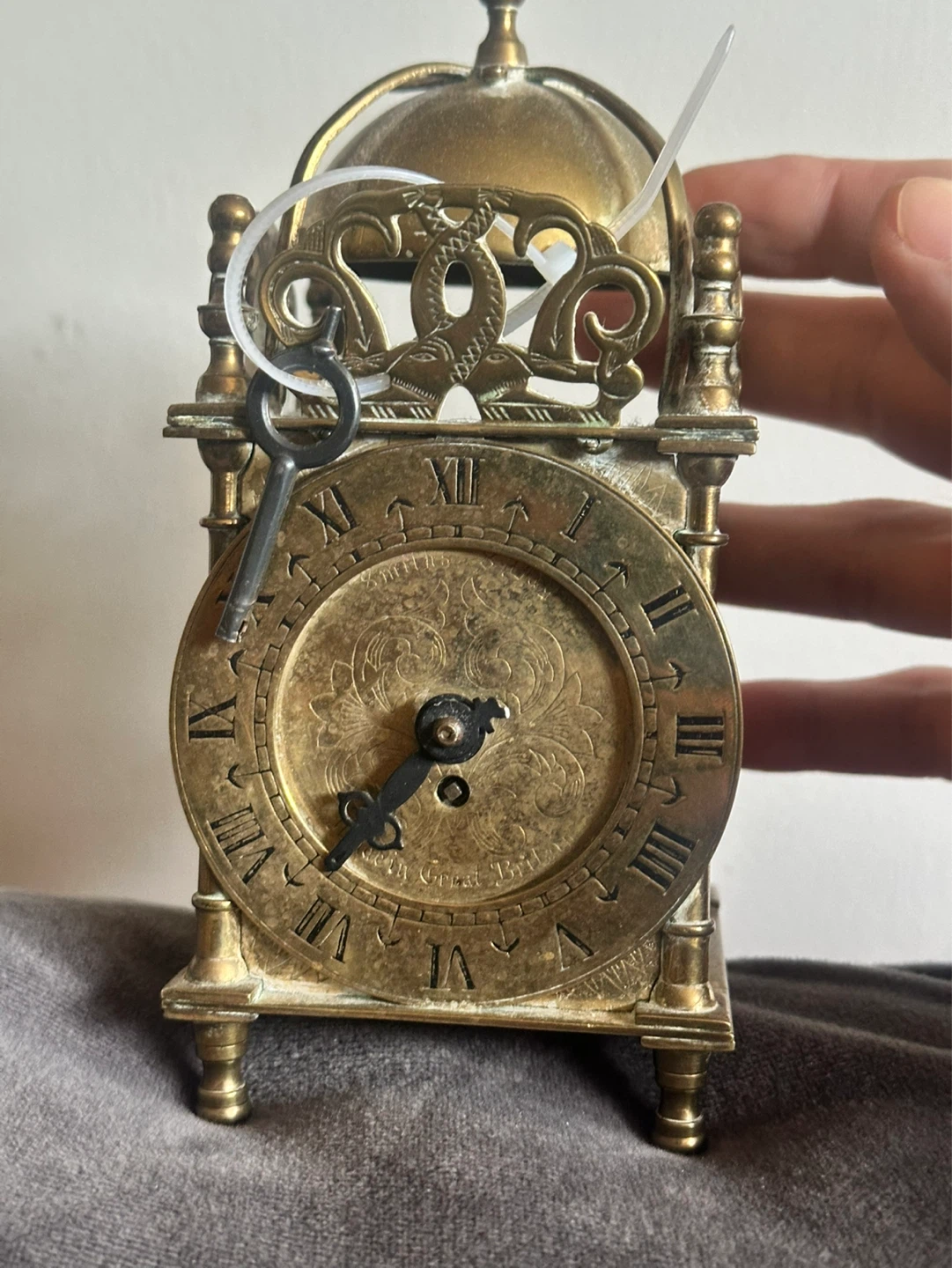 Antique British Smiths Lantern Clock Front Wind