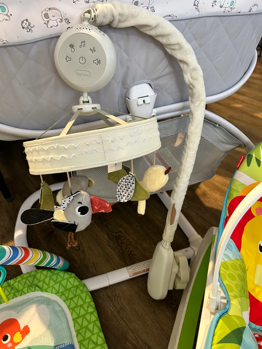 Baby Bassinet, Mobile, Scalling Chair, and Play Mat Bundle - photo 4