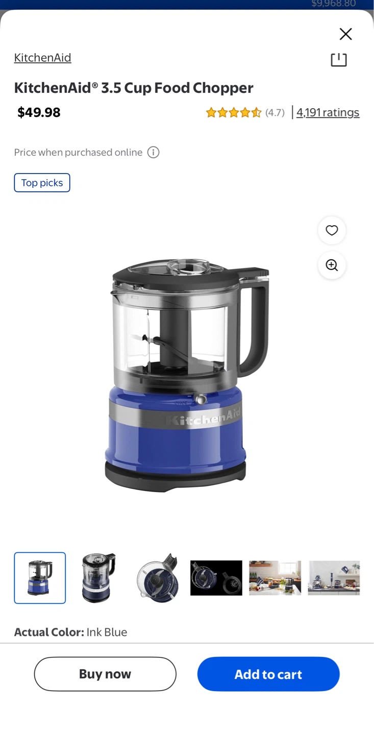 KitchenAid 3.5 Cup Food Chopper - Ink Blue