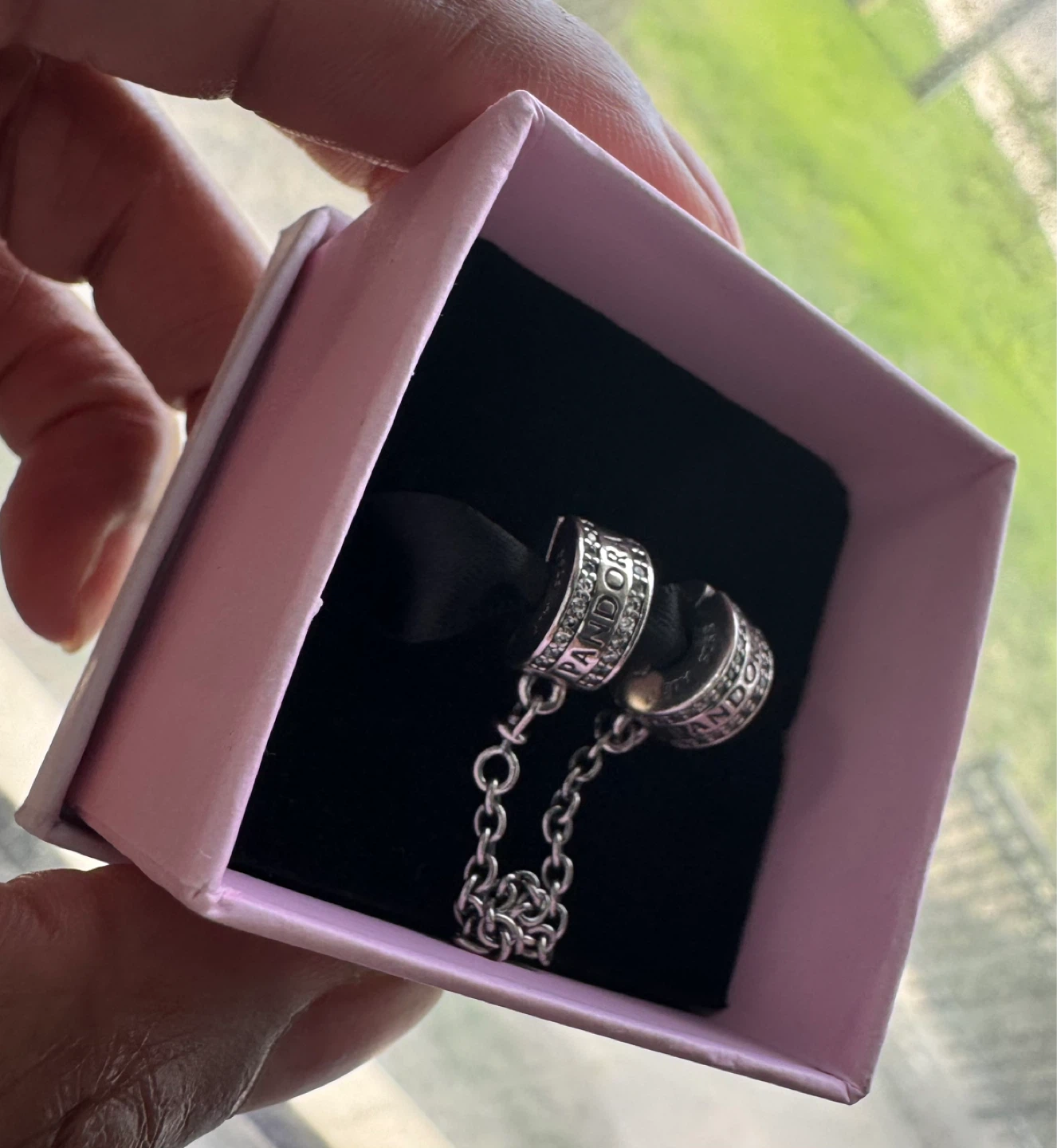 Pandora LOGO Clip Safety Chain - Sterling Silver - photo 4