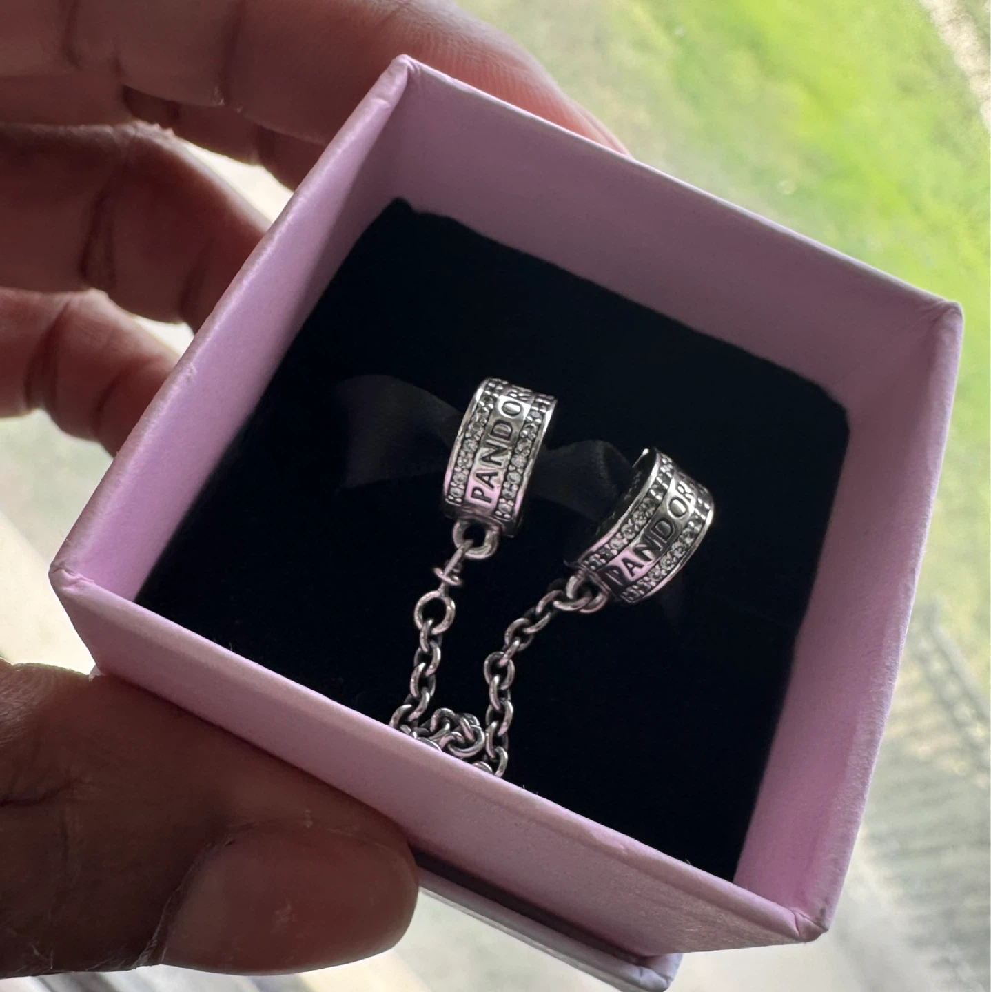 Pandora LOGO Clip Safety Chain - Sterling Silver - photo 5