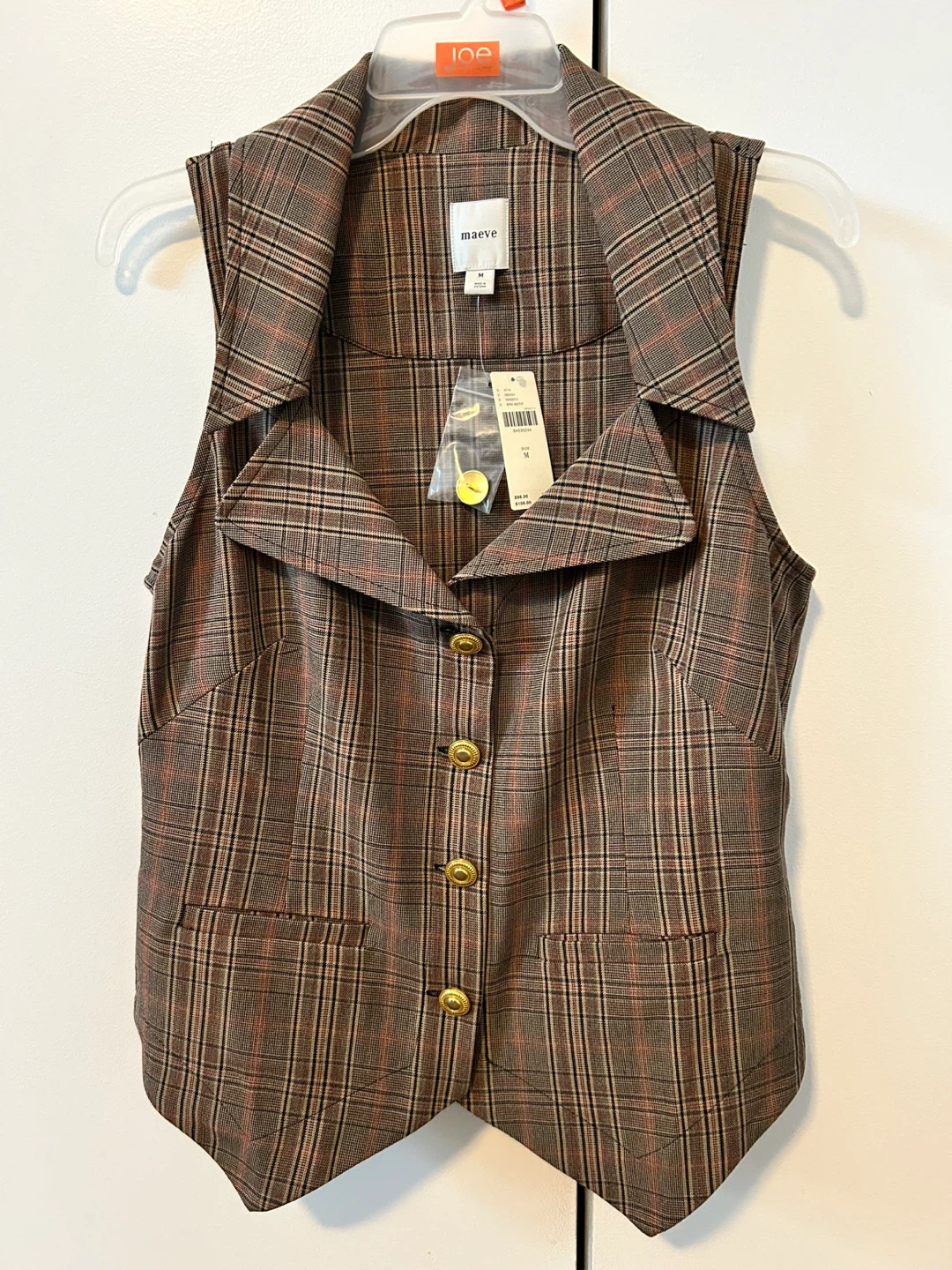 Maeve Women's Plaid Vest - Size M