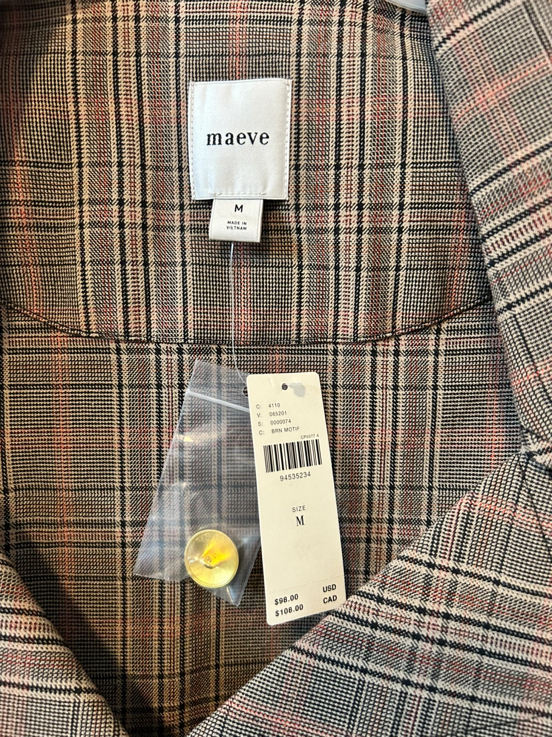 Maeve Women's Plaid Vest - Size M - photo 2