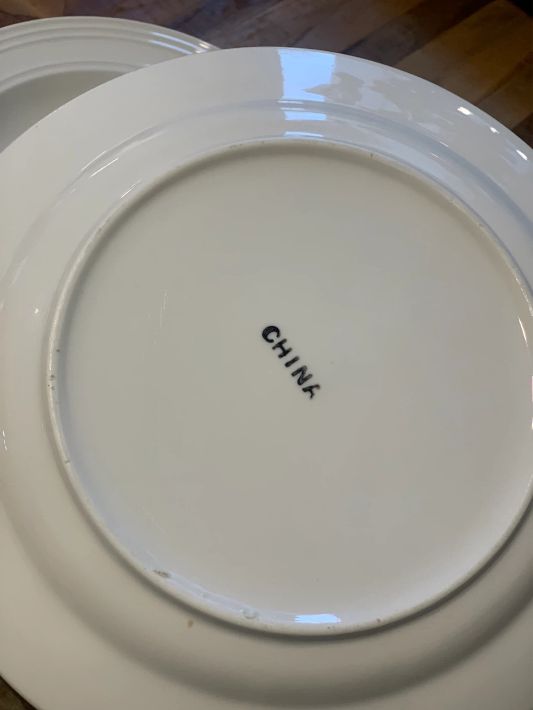 White Ceramic Dinner Plates - Set of 3 - photo 3