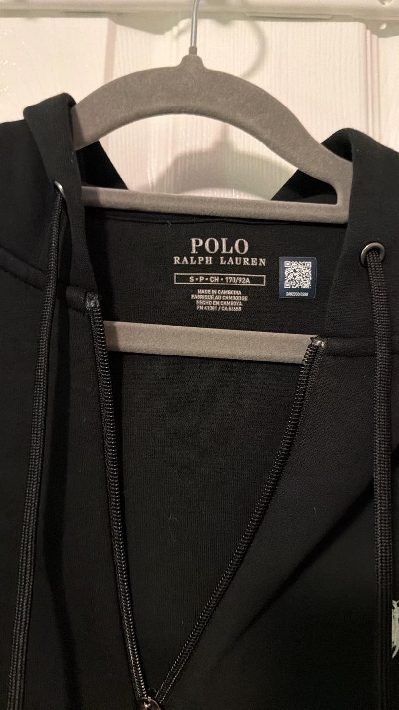 Polo Ralph Lauren Black Full-Zip Hoodie - Size S - photo 3