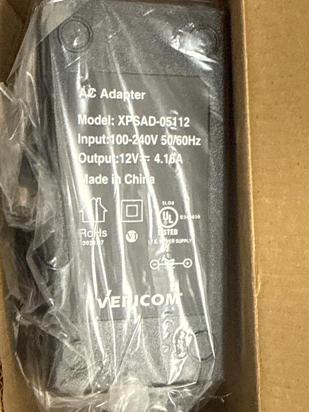 VERICOM XPSAD-05112 AC Adapter Power Supply 12V 4.16A