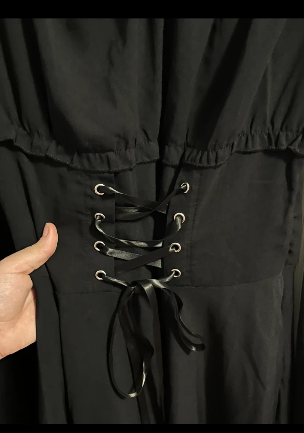 Black Corset Lace Up Dress L - photo 3