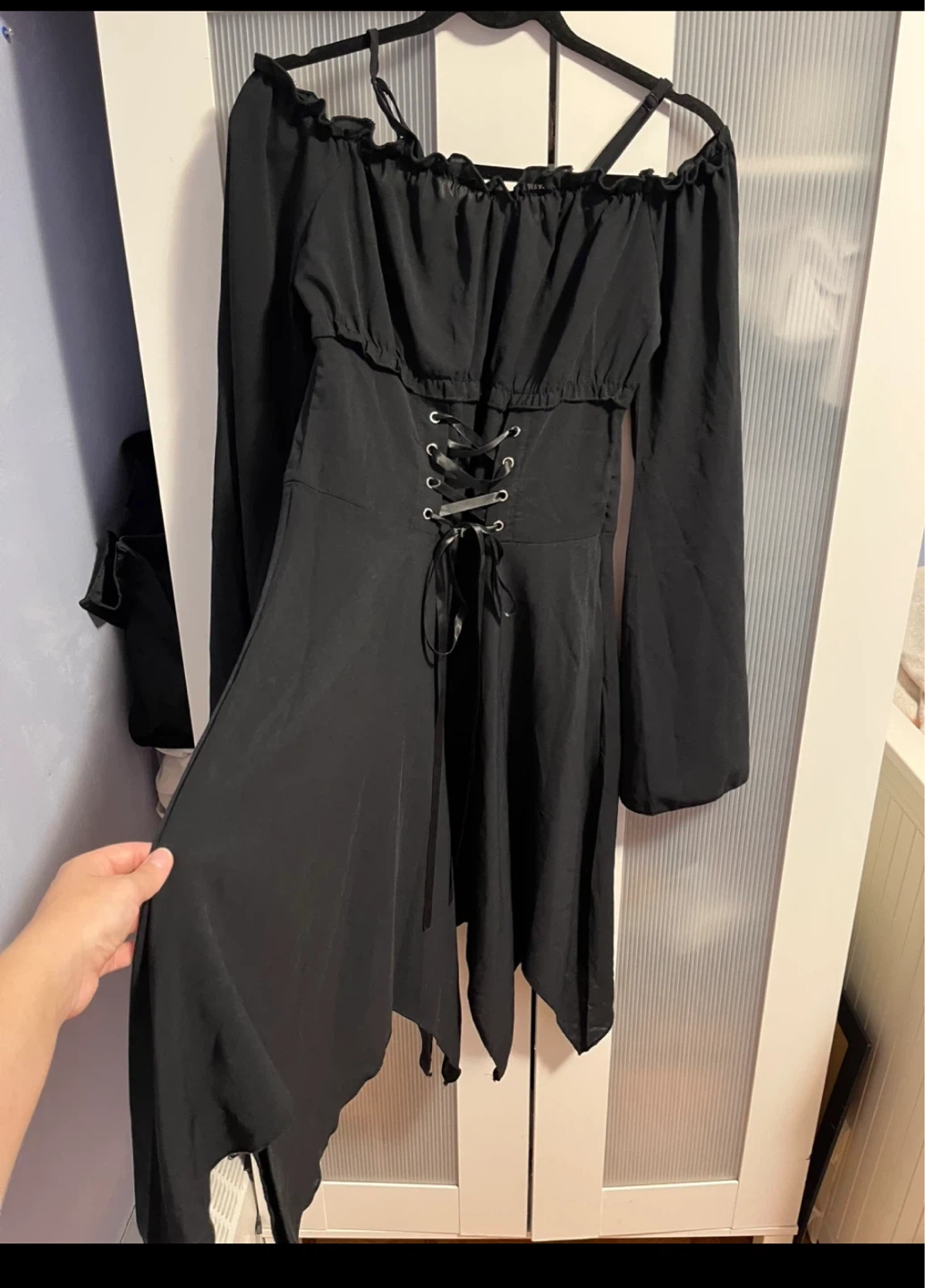 Black Corset Lace Up Dress L - photo 4