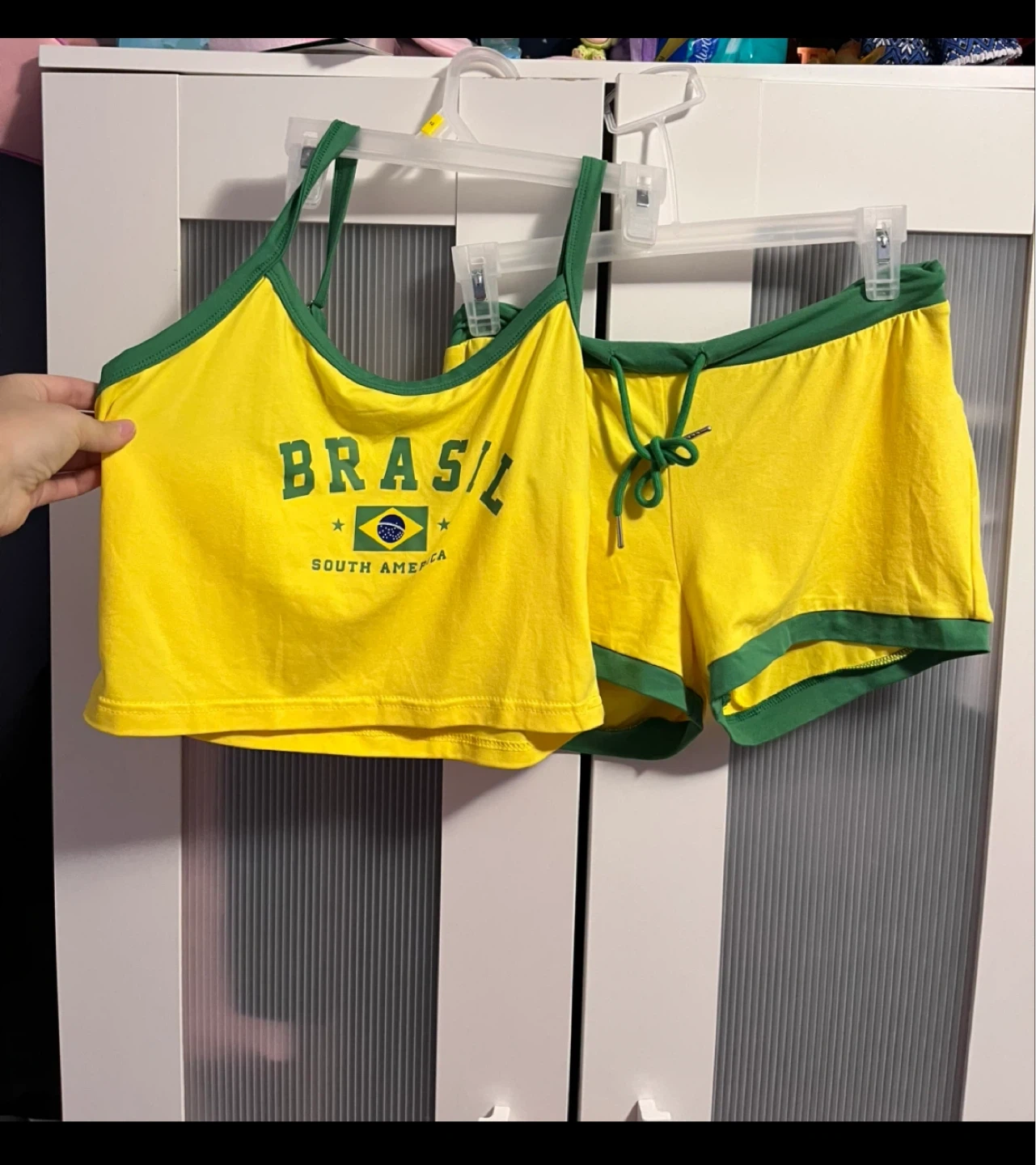Brazil Crop Top and Shorts Set L