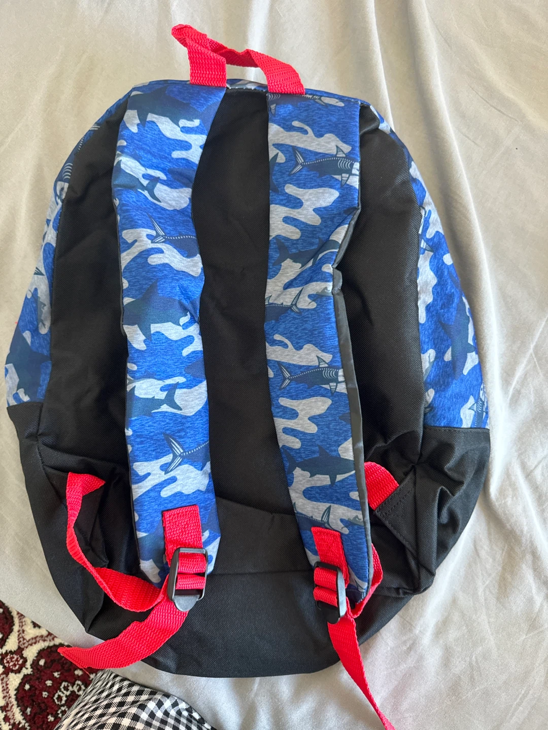 Blue Camo Shark Face Backpack - photo 2