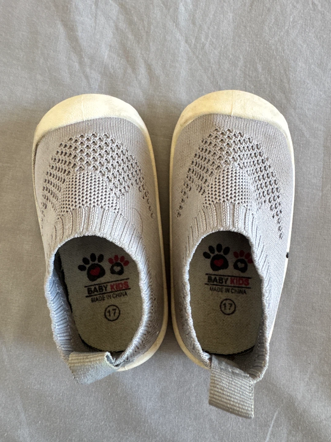 Baby Kids Grey Knit Slip-On Shoes - photo 2