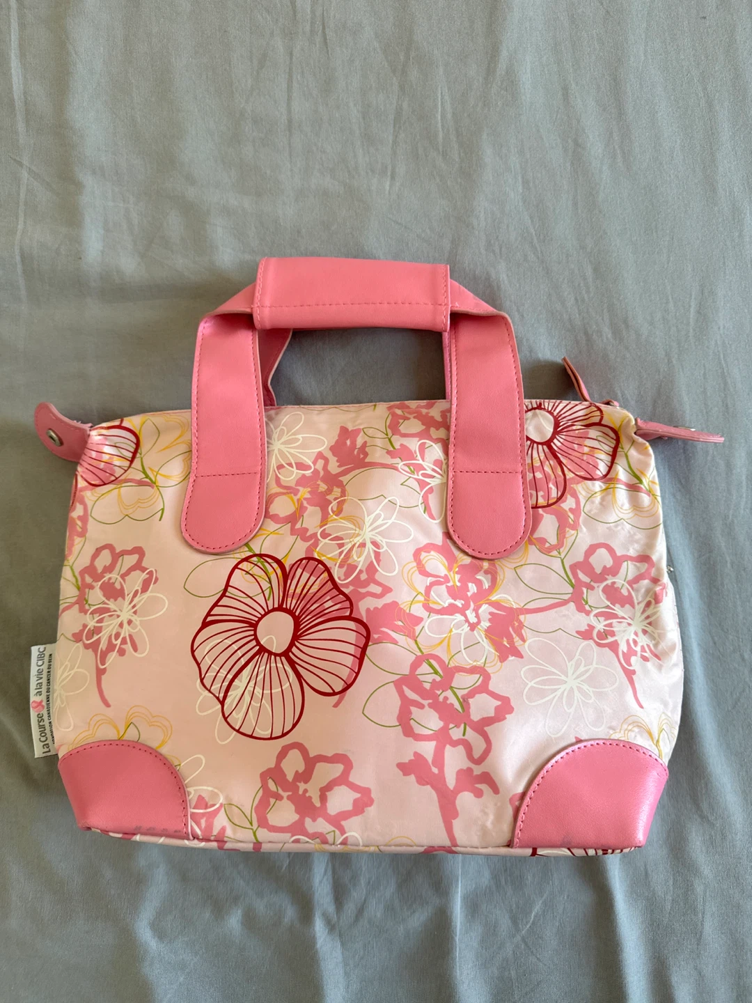 Pink Floral Lunch Bag