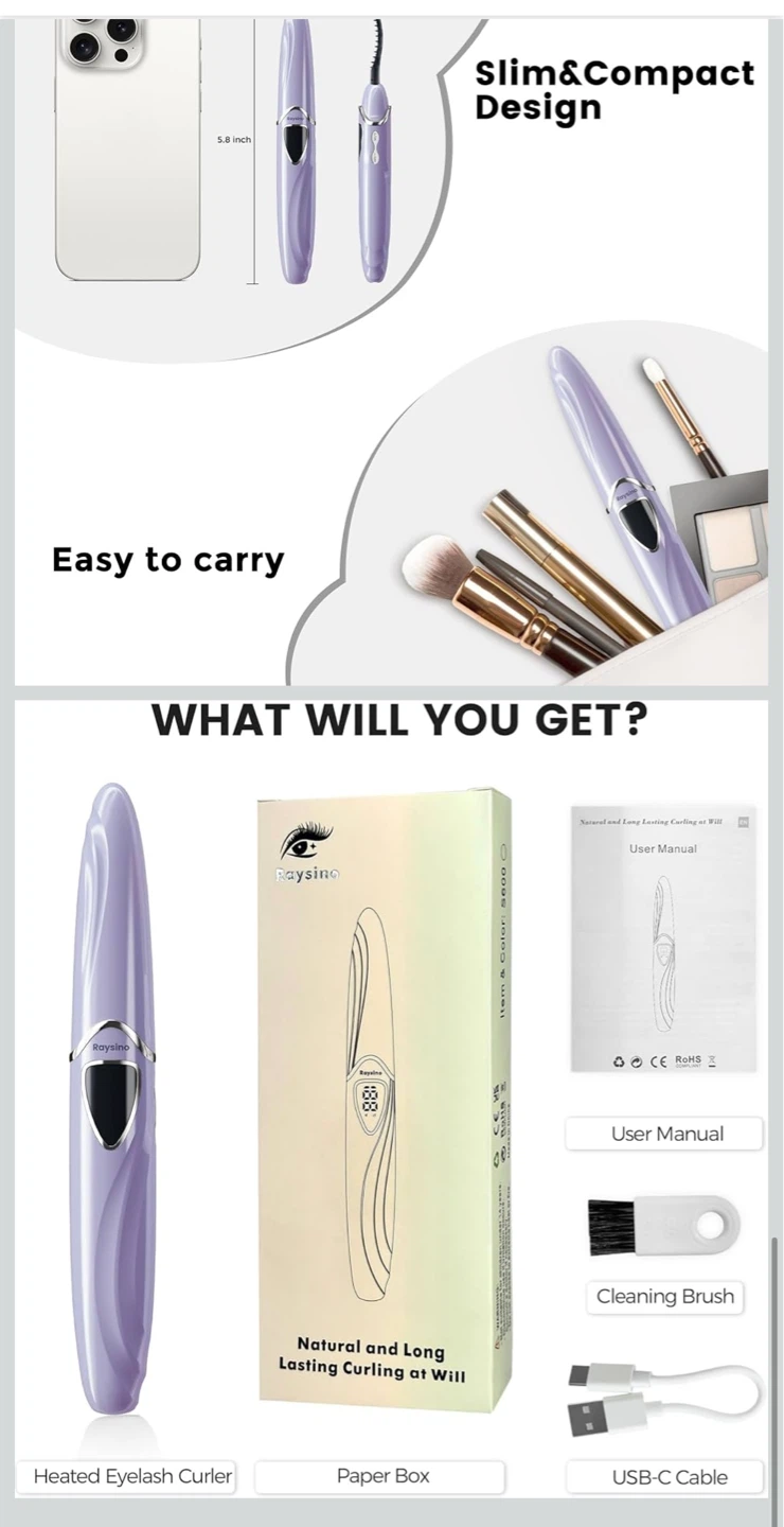 Raysino Updated Heated Eyelash Curler - Purple - photo 3