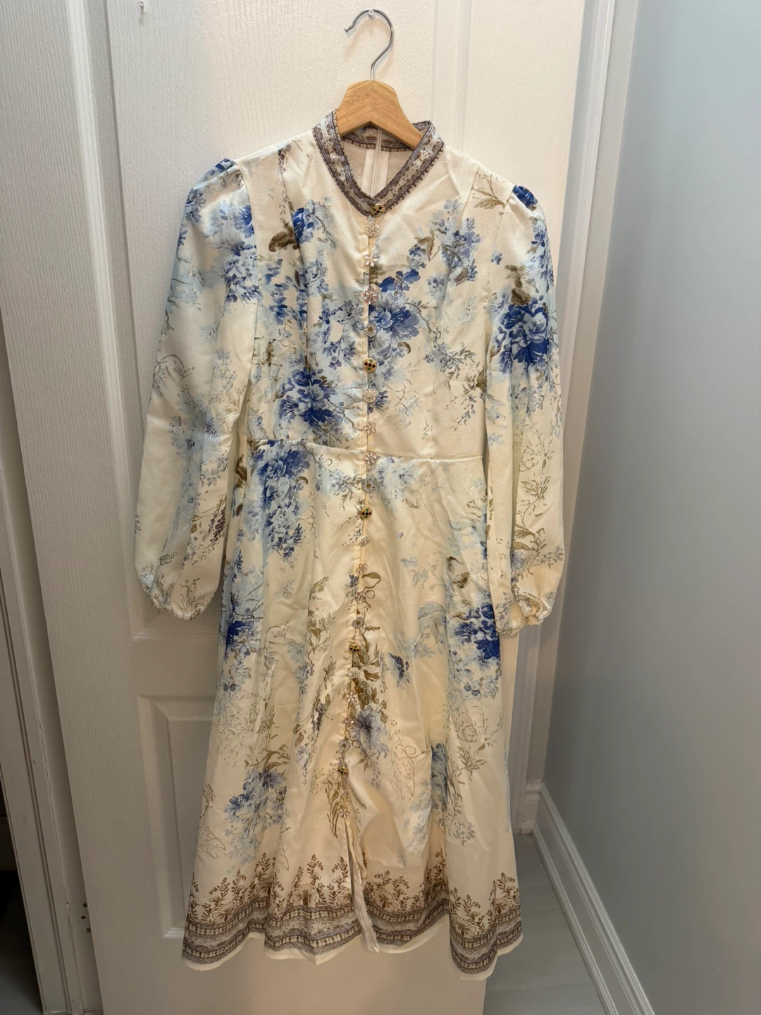 Floral Print Long Sleeve Midi Dress S/M - photo 2