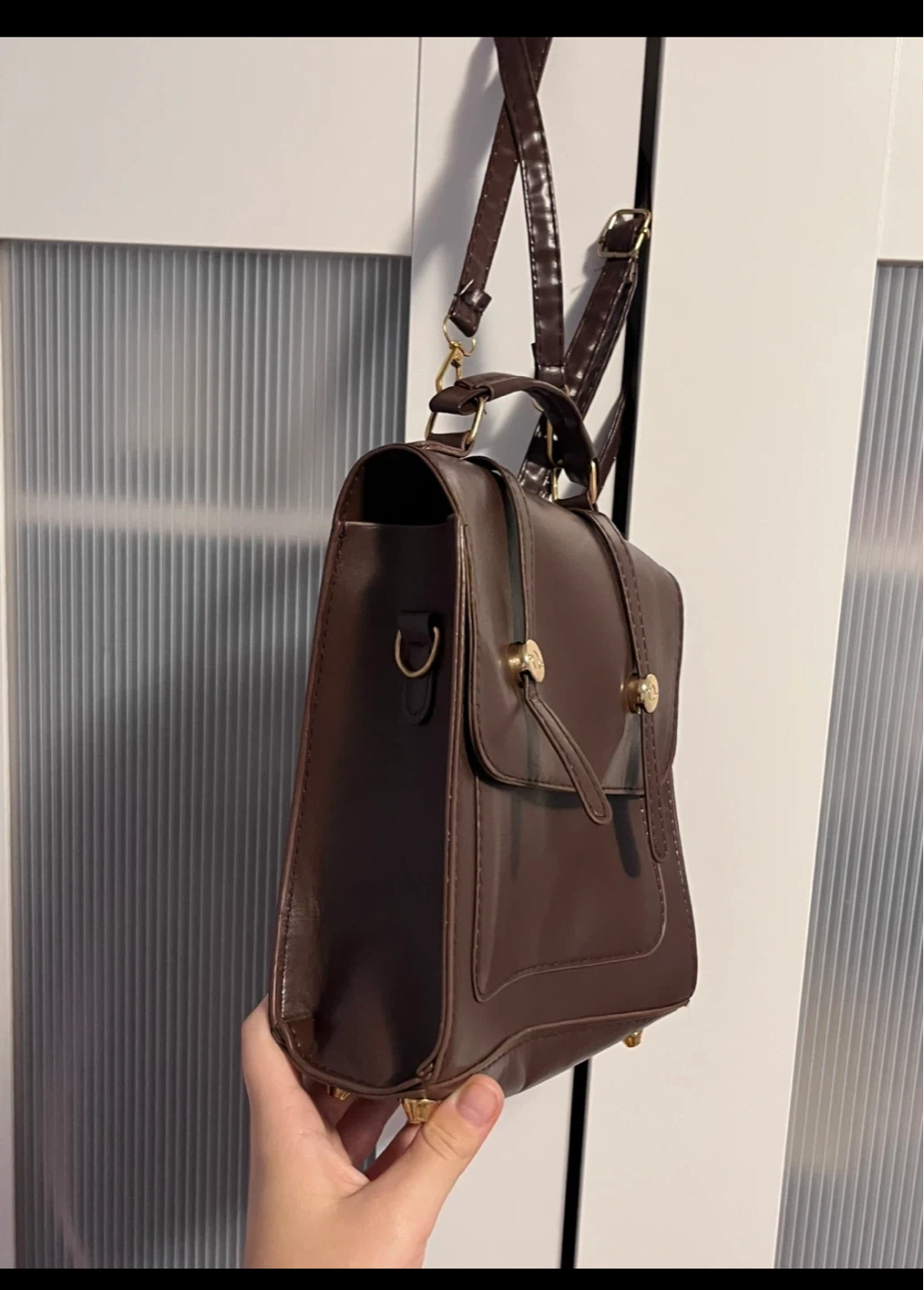 Brown Faux Leather Backpack Purse - photo 2