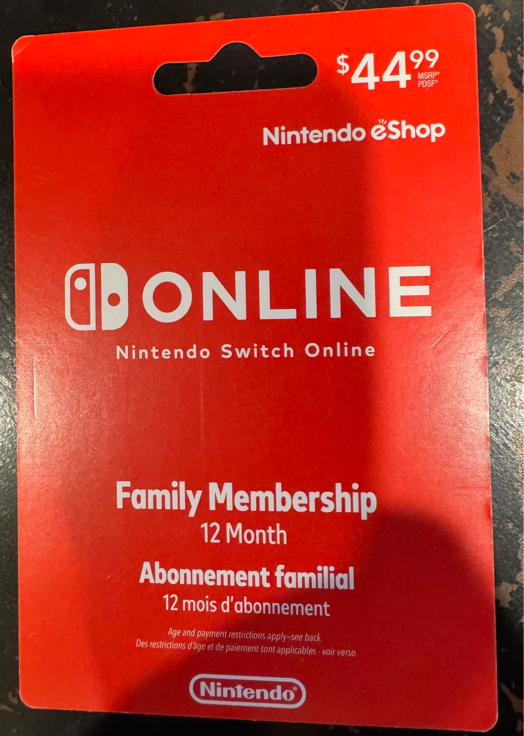 Nintendo Switch Online Family Membership - 12 Month