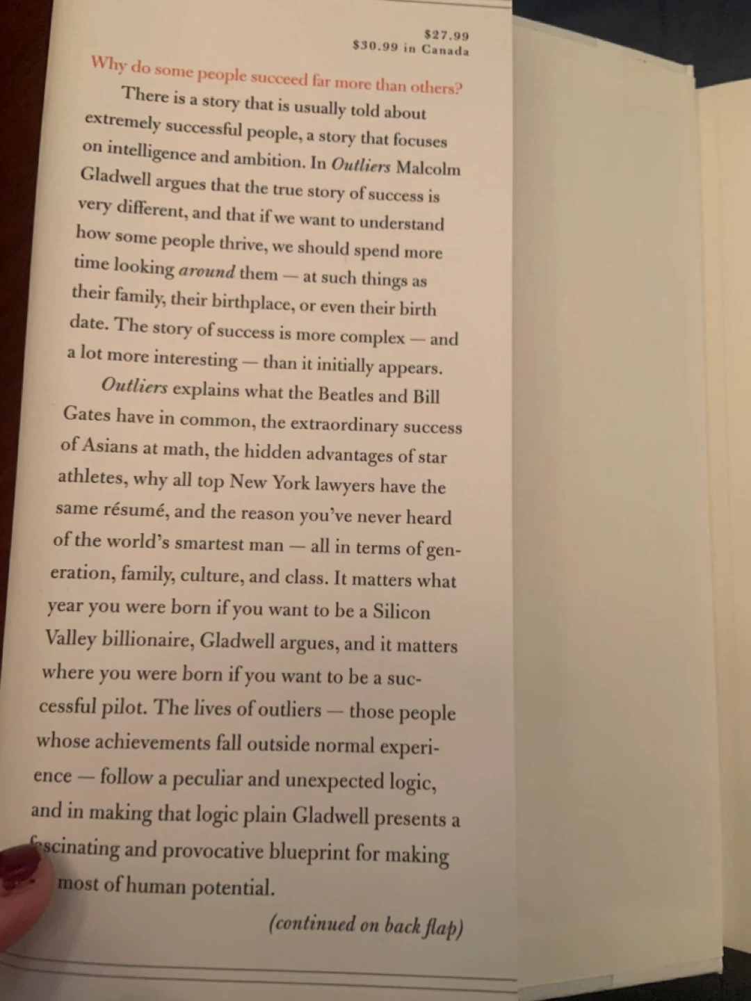 Outliers: The Story of Success Malcolm Gladwell Hardcover Book - photo 4