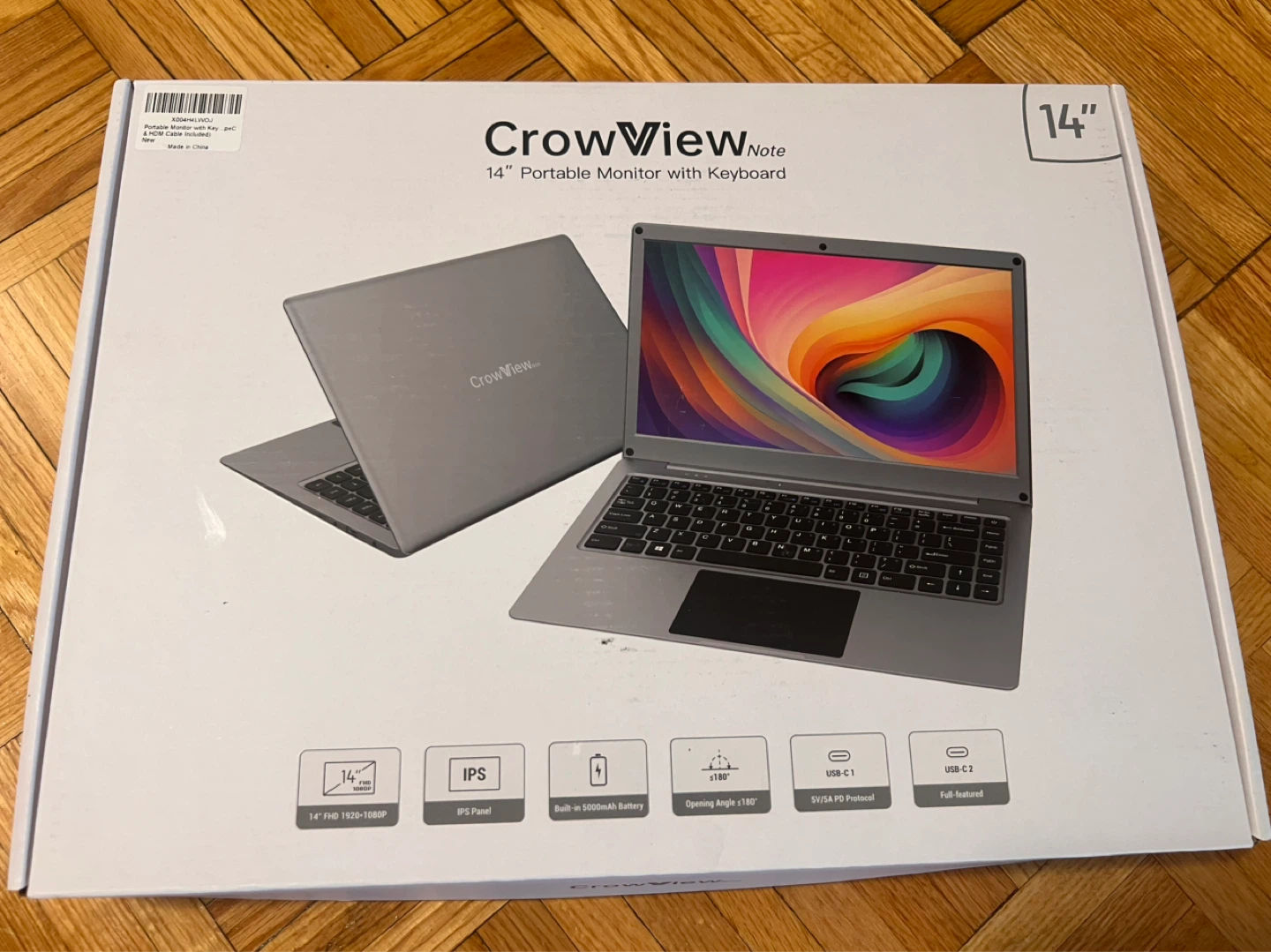 CrowView Note 14" Portable Monitor with Keyboard