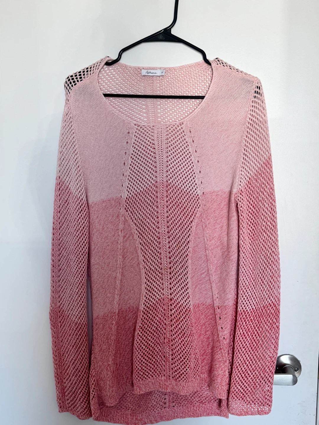 Reitmans Pink Ombre Mesh Knit Sweater S/P