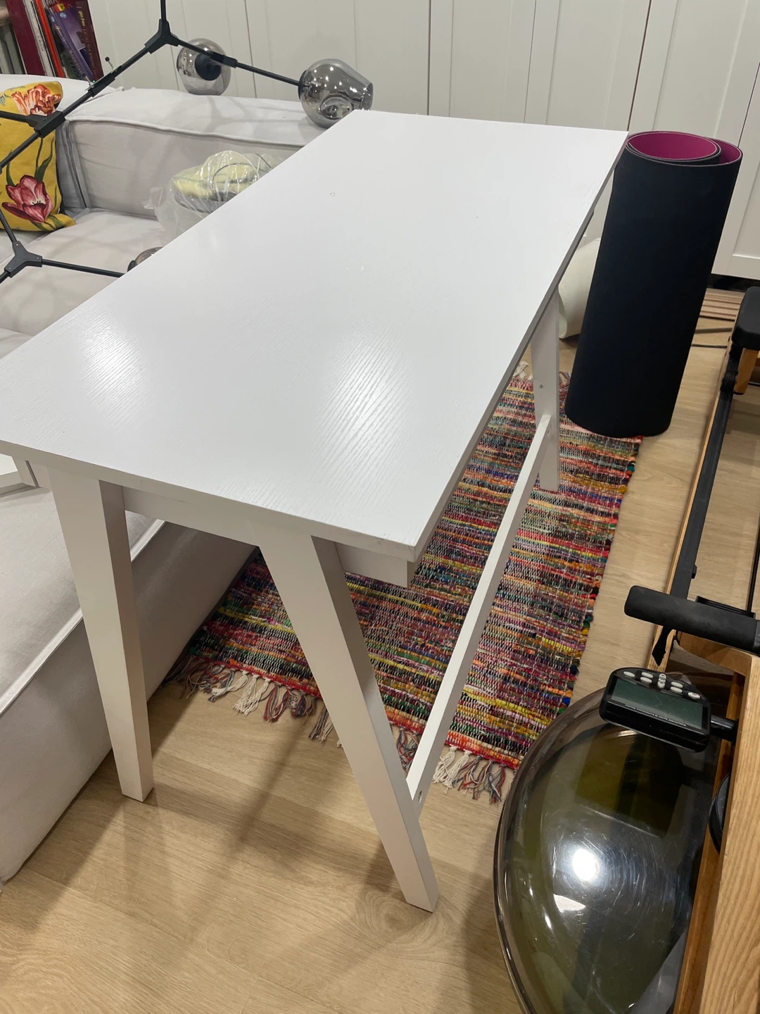 White Writing Desk with Drawer - photo 2