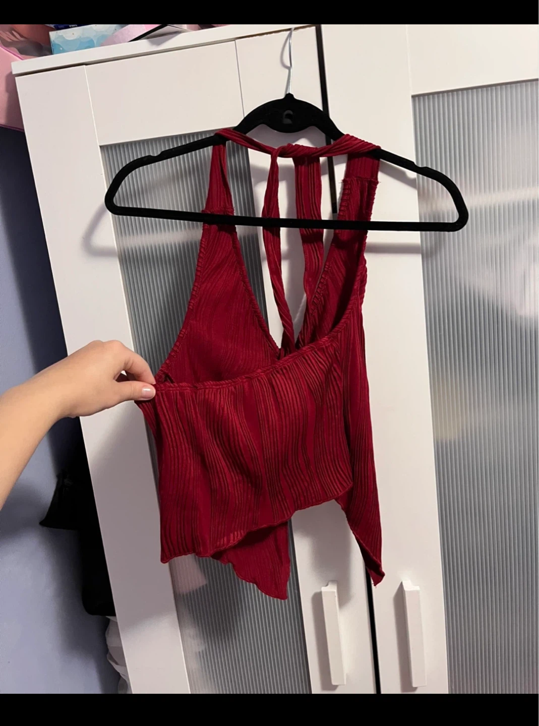 Red Halter Top with Buckle Detail M - photo 2