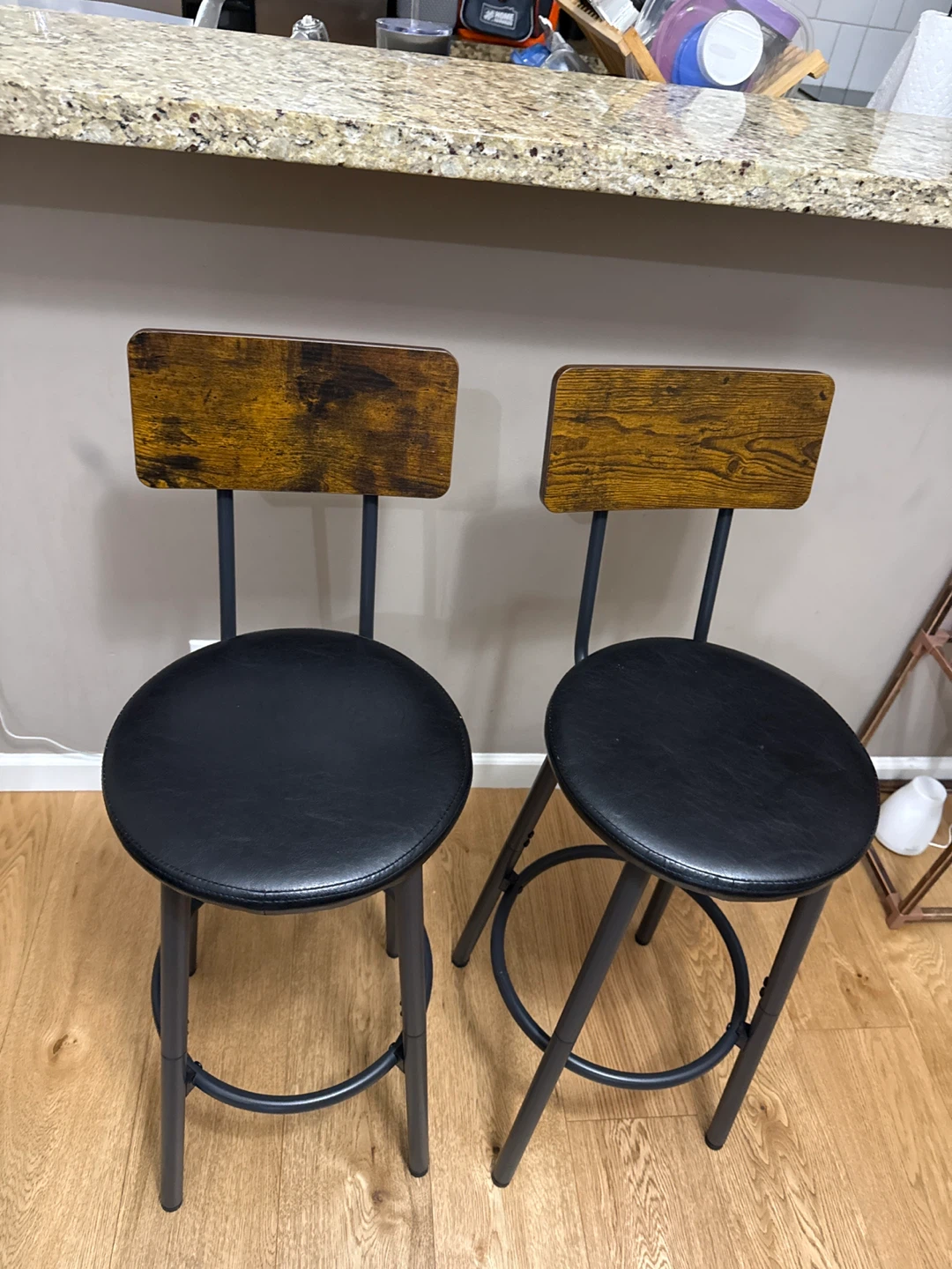 Set of 2 Industrial Style Bar Stools