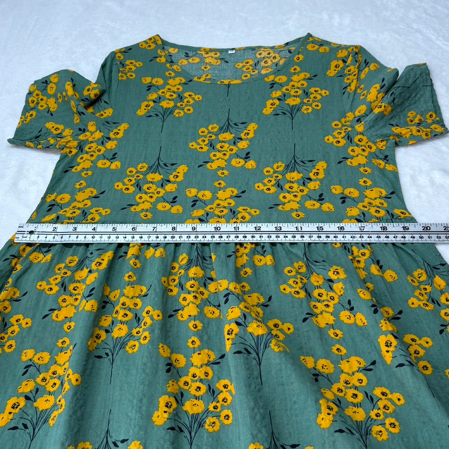 Unbranded Green Yellow Floral Short Sleeve Maxi Dress M - photo 5