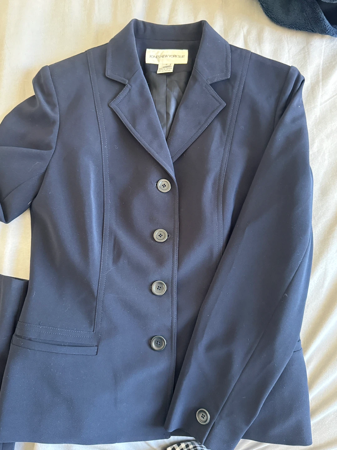 Jones New York Suit - Navy Blazer and Skirt Set - Size 4 - photo 2