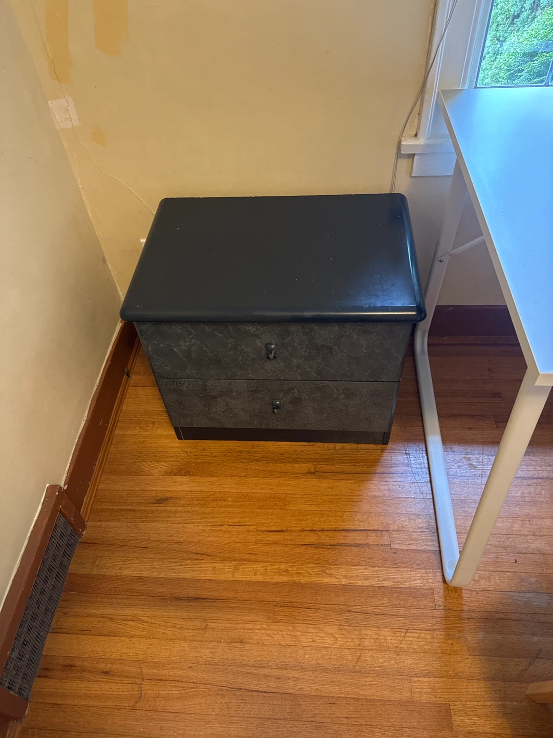 Dark Grey 2-Drawer Nightstand