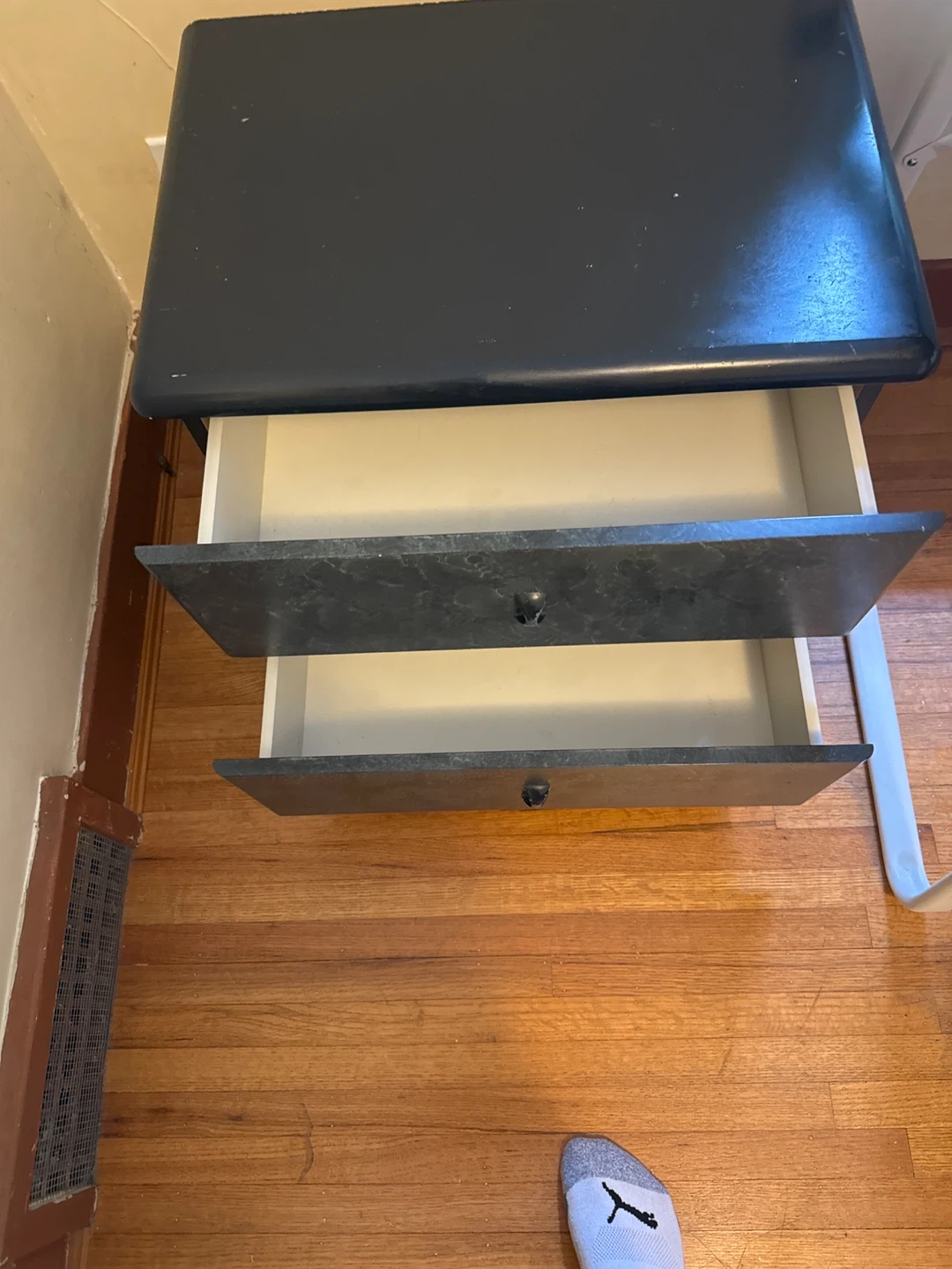 Dark Grey 2-Drawer Nightstand - photo 2