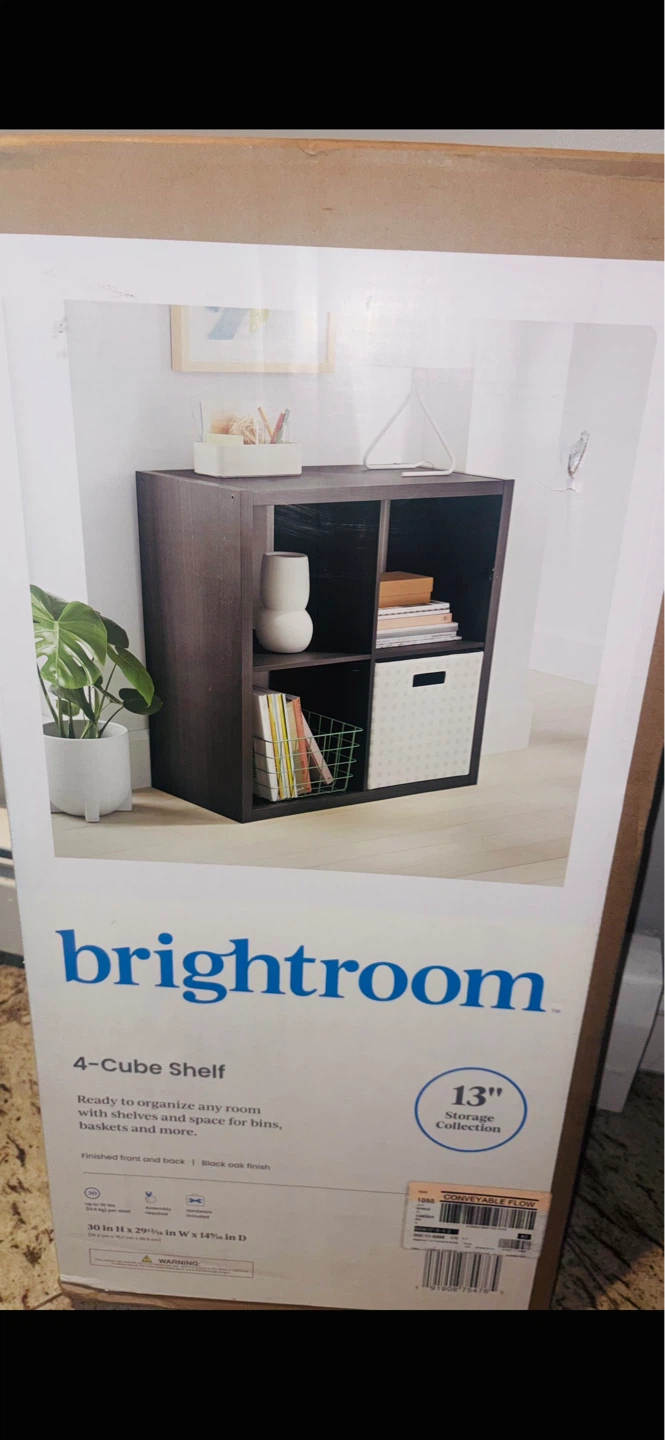 Brightroom 4-Cube Shelf - Black Oak