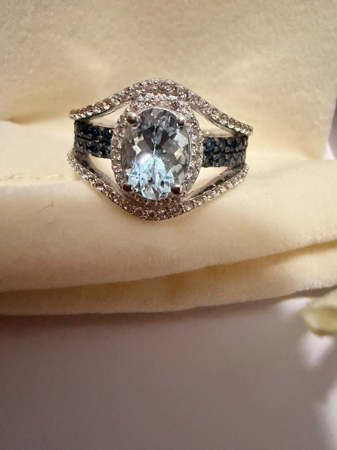 Elizabeth Straus Sterling Silver 925 Aquamarine Ring - photo 2