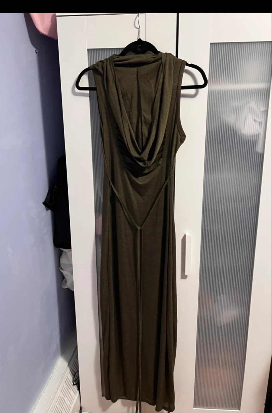 Sleeveless Hooded Maxi Dress with Slits M-L - photo 3