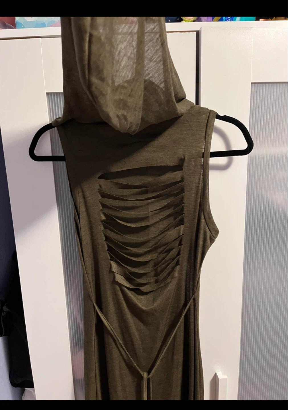 Sleeveless Hooded Maxi Dress with Slits M-L - photo 4