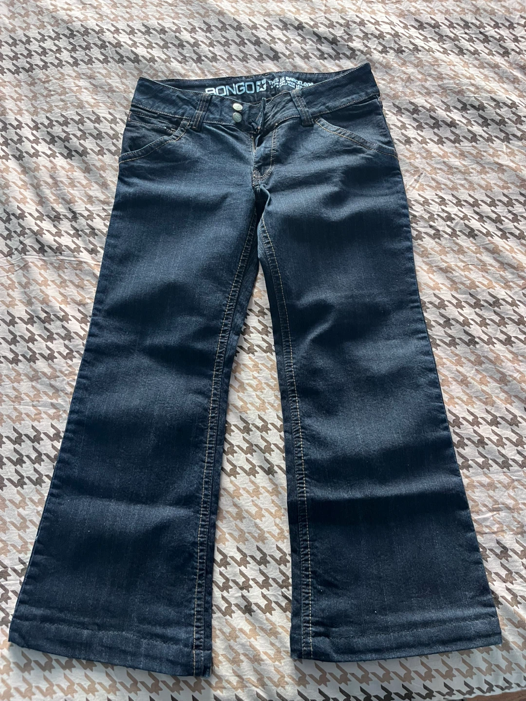 Bongo Women's Low Rise Wide Leg Jeans - Dark Wash