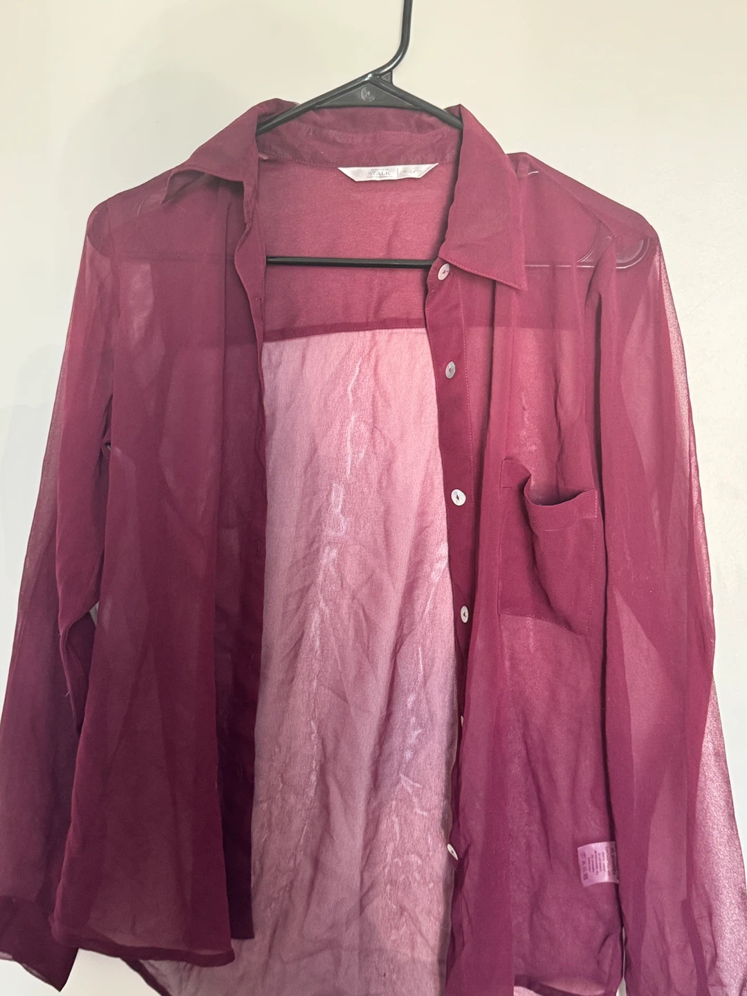 Streetstyle Stalk Sheer Button-Up Shirt - Medium