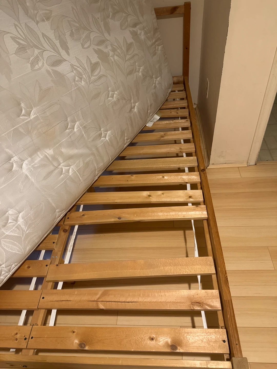 Wooden Bed Frame with Mattress