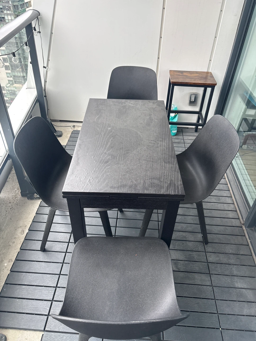 Modern Black Dining table plus 4 chairs