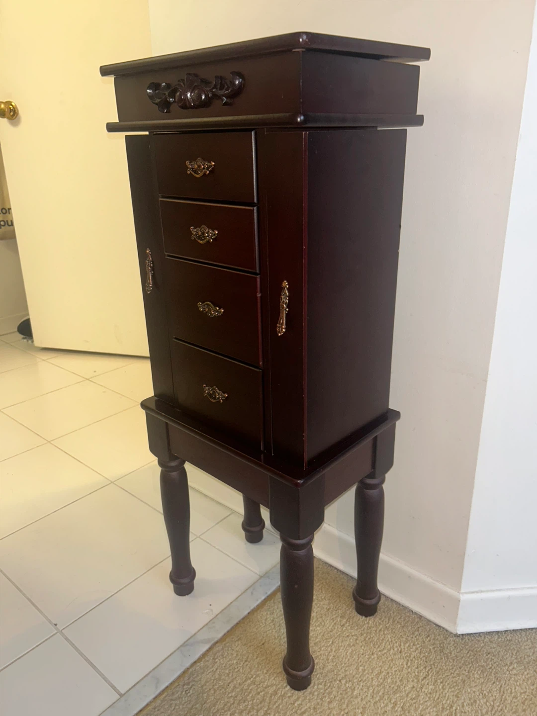 Wooden Jewellery Armoire with Mirror - photo 2