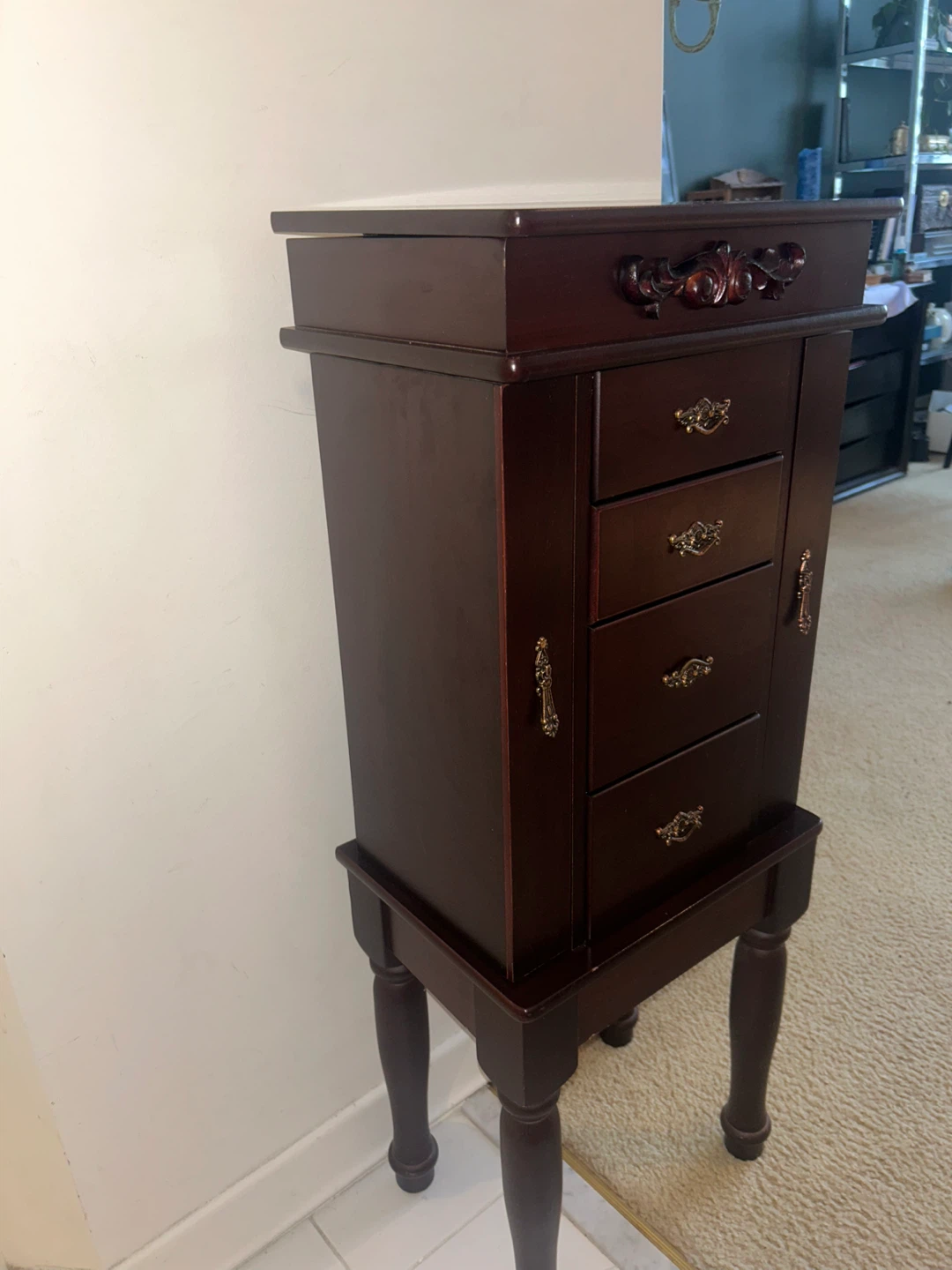 Wooden Jewellery Armoire with Mirror - photo 3