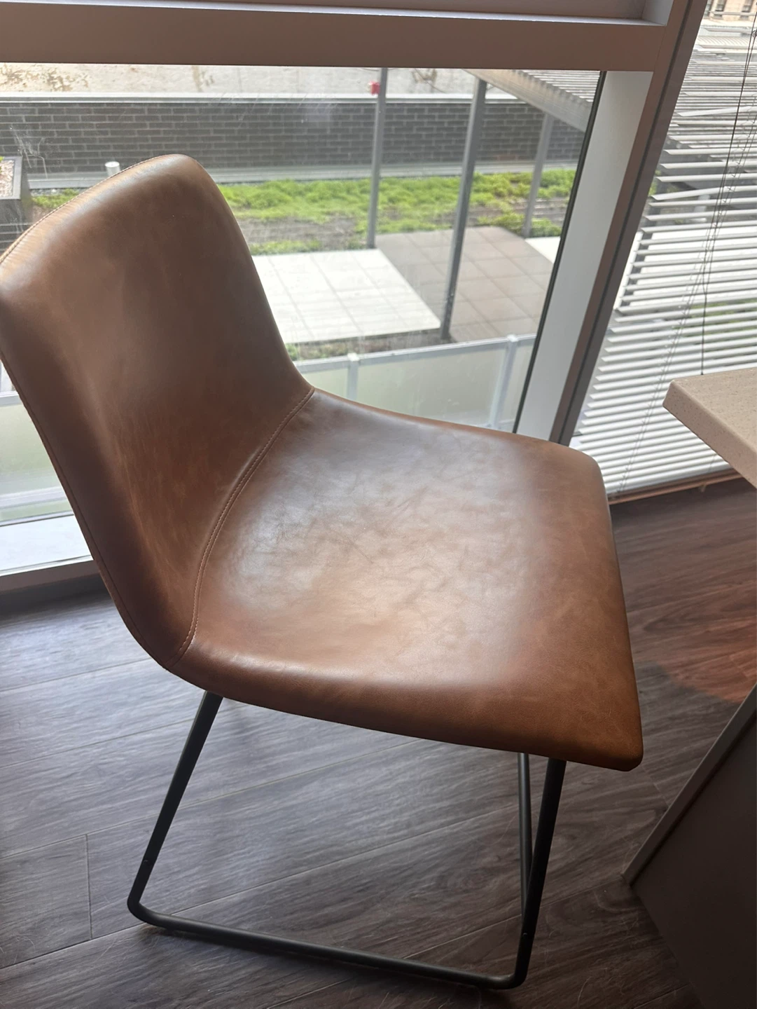 Set of 4 Brown Faux Leather Modern Stools - photo 2