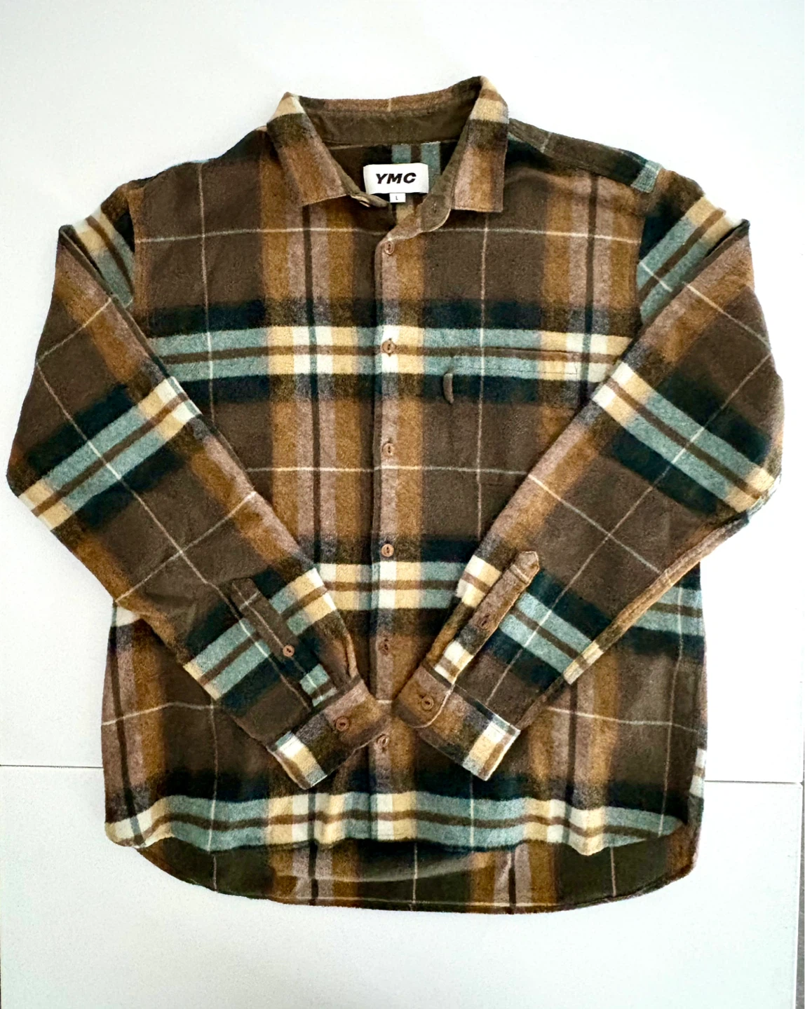 YMC Curtis Shirt in Olive Men's