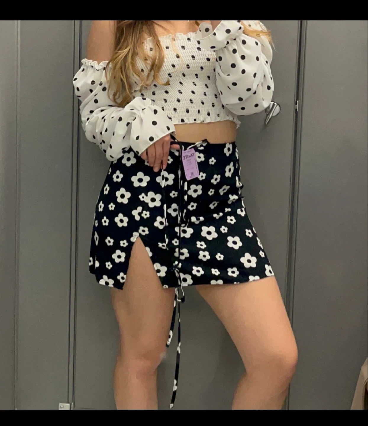 Streetwear Society Black Floral Mini Skirt - Size M