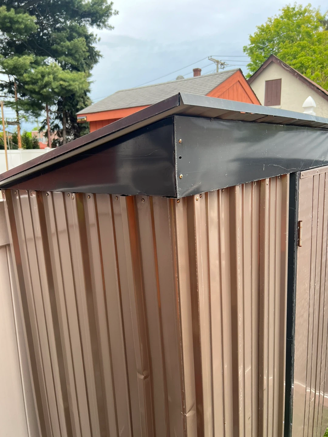 Brown Metal Outdoor Storage Shed - photo 3