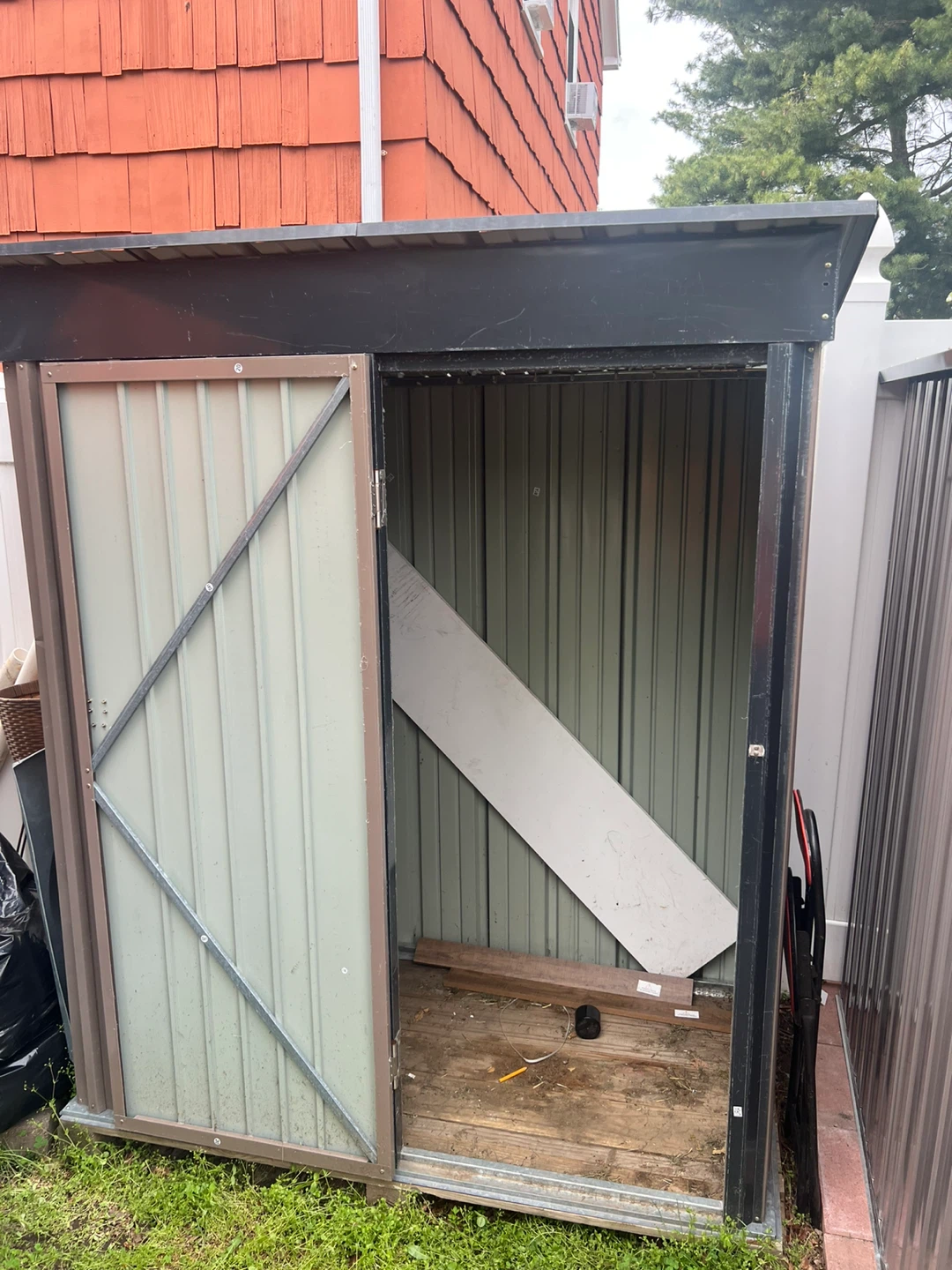 Brown Metal Outdoor Storage Shed - photo 4