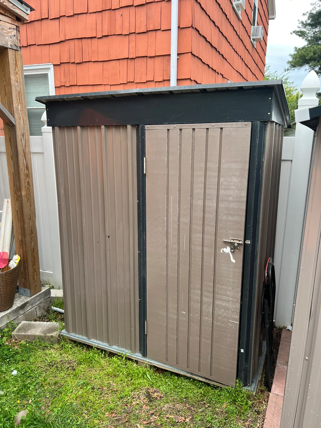 Brown Metal Outdoor Storage Shed