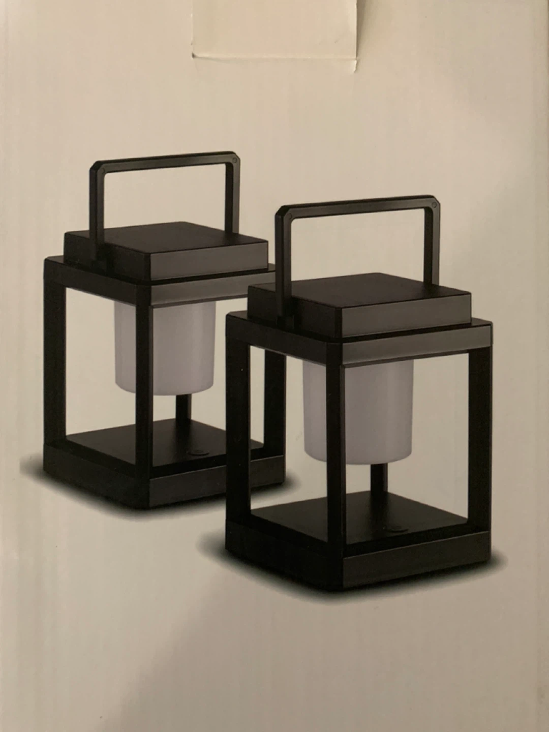 1 Modern Black Outdoor Lanterns (Set of 2)