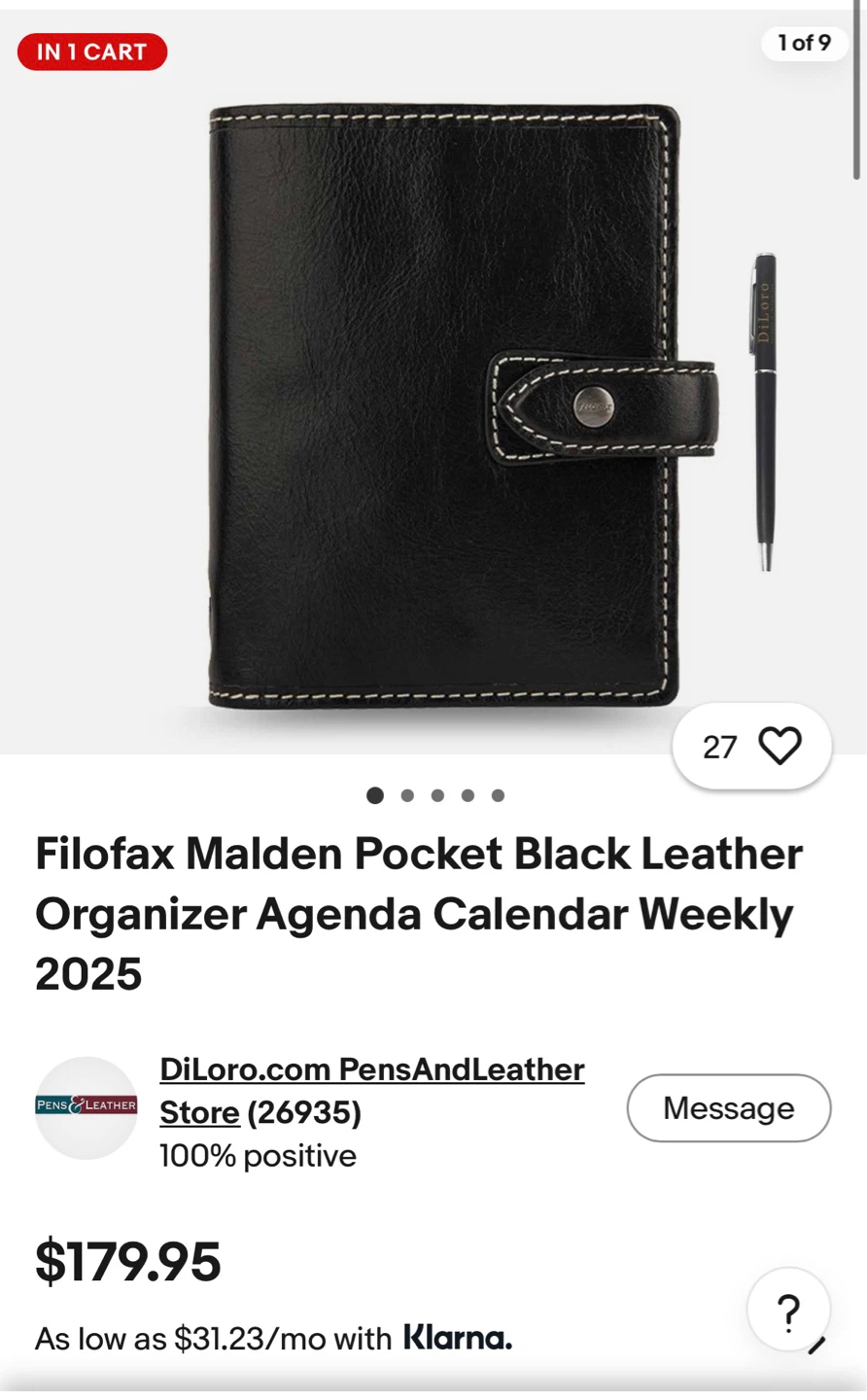 Filofax Malden Black Leather Pocket Size - photo 4