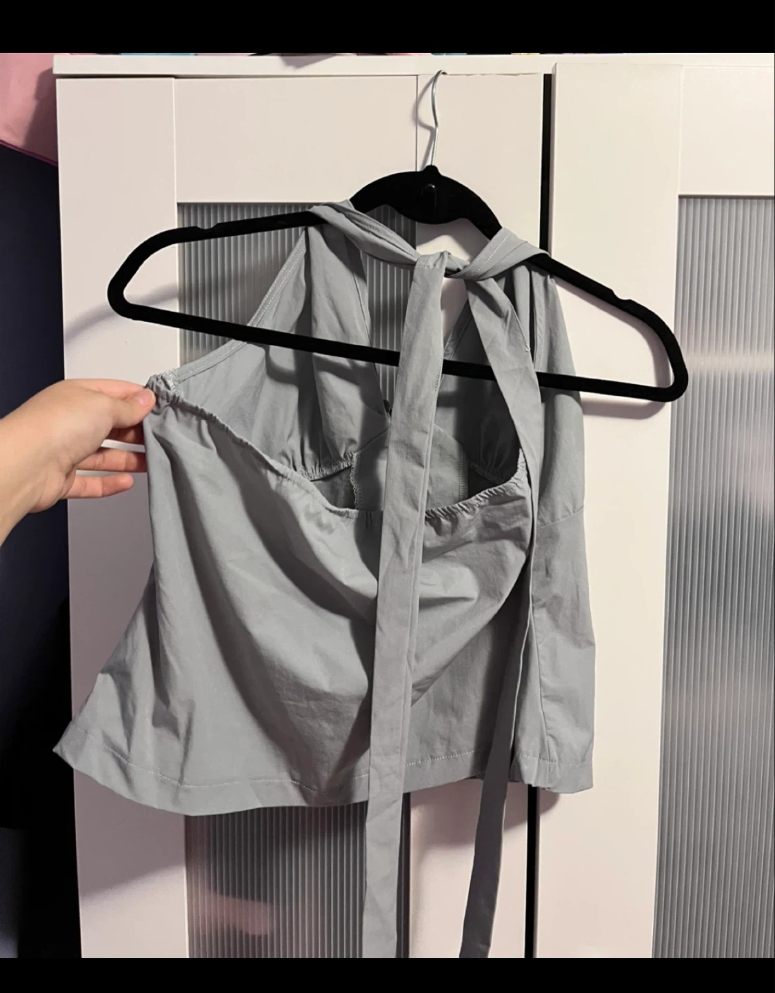 Light Grey Halter Neck Crop Top M - photo 2